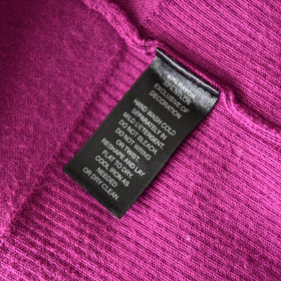 WHBM Magenta Fuchsia Sweater Cardigan with Scallop Trim and Chrome Snap Buttons - Picture 10 of 11